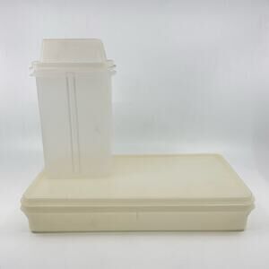 Tupperware Cheese & Cracker Container Rectangular Clear Set Kitchenware Storage